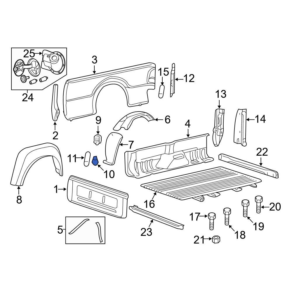 Ford OE F81Z9900064AA Rear Tie Down Hook
