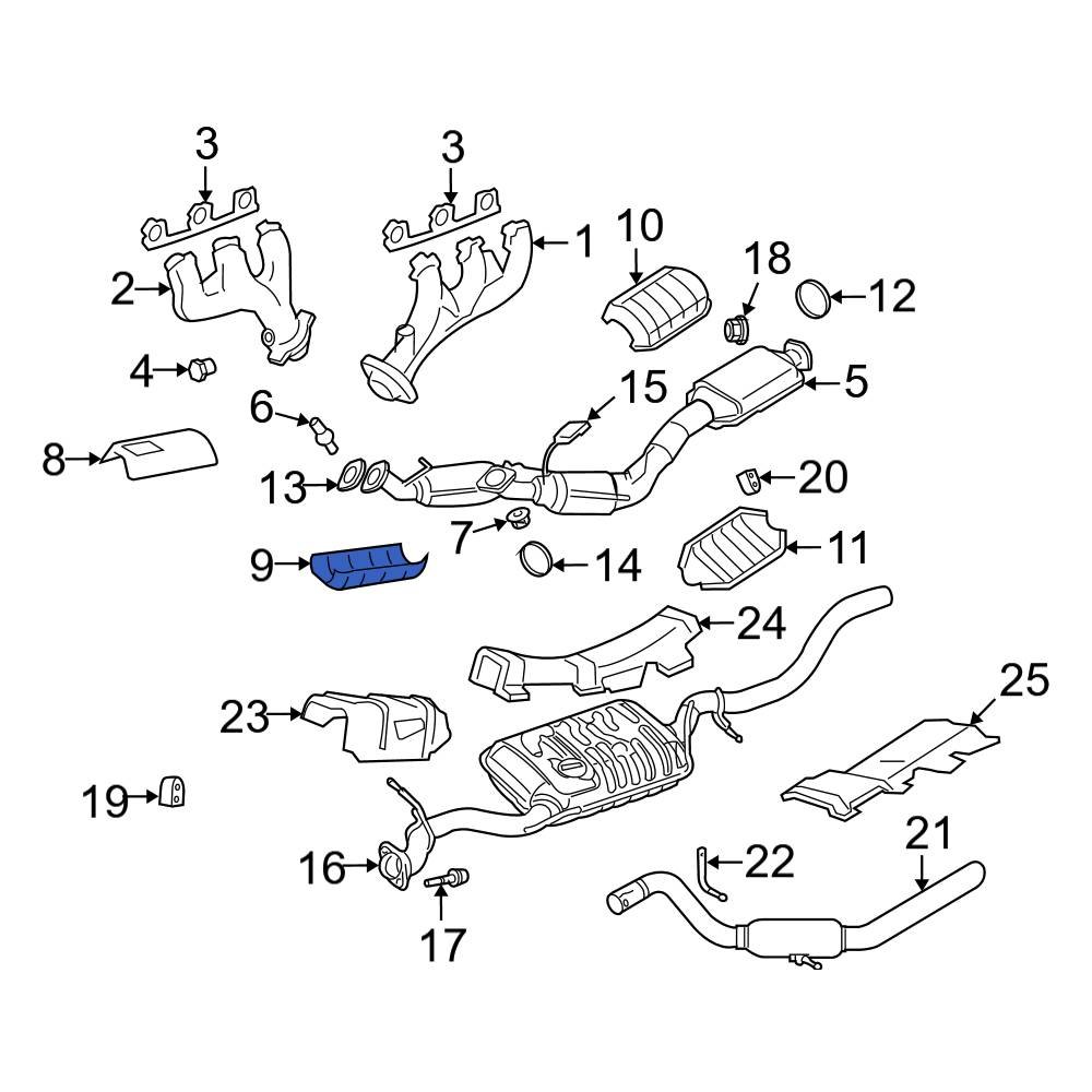 Ford OE 3L2Z5E258BA Front Right Lower Catalytic Converter Heat Shield