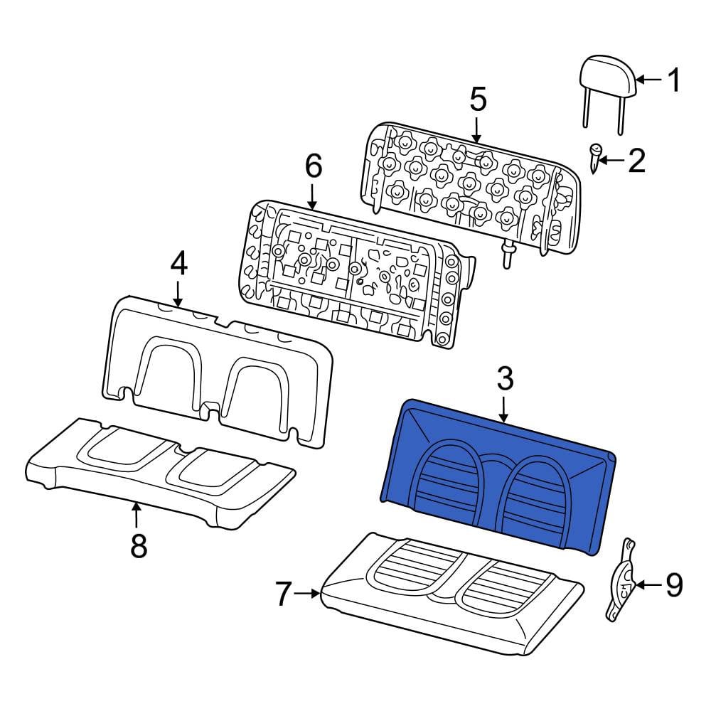 Ford OE 2L2Z7866600EAA Rear Seat Back Cushion Cover