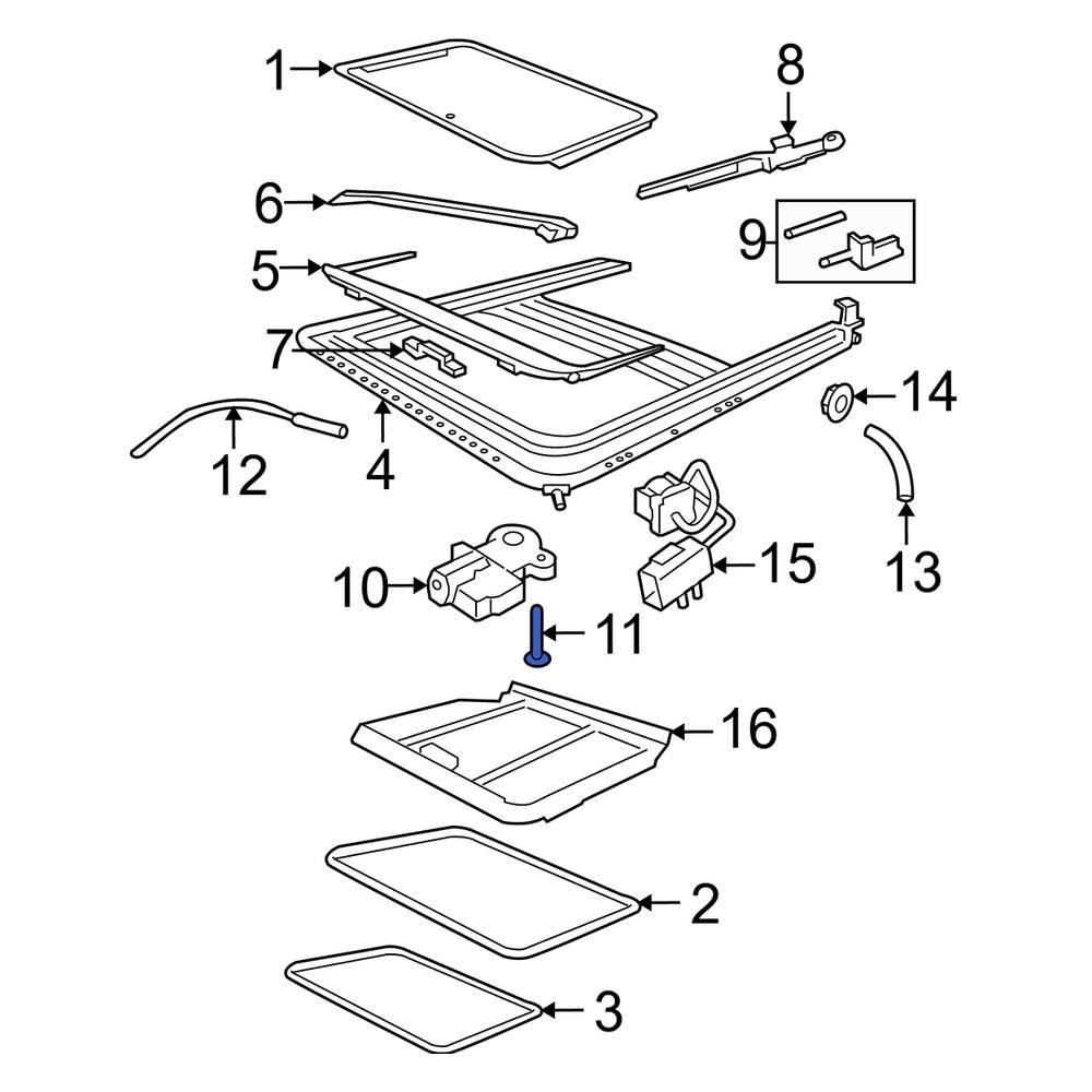 Ford OE 6L2Z15C682AB Sunroof Motor Screw