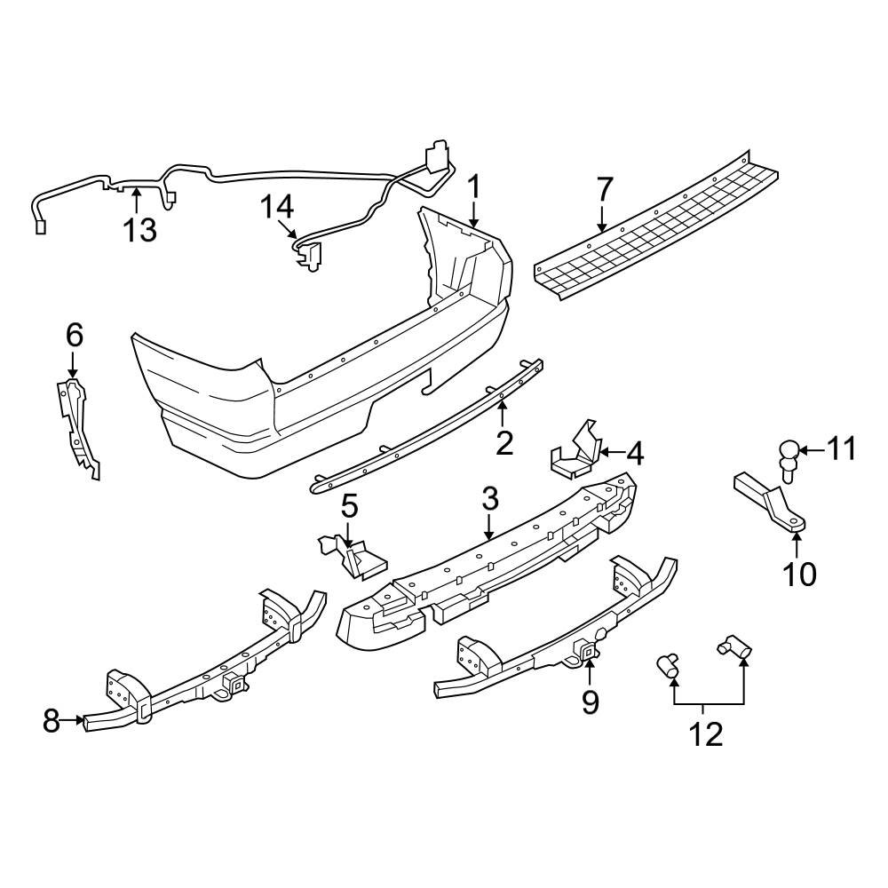 Ford OE 3L2Z17D943AA - Rear Left Outer Bumper Cover Bracket