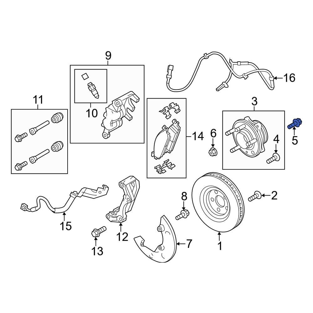 Ford OE W714516S439 Disc Brake Caliper Bolt