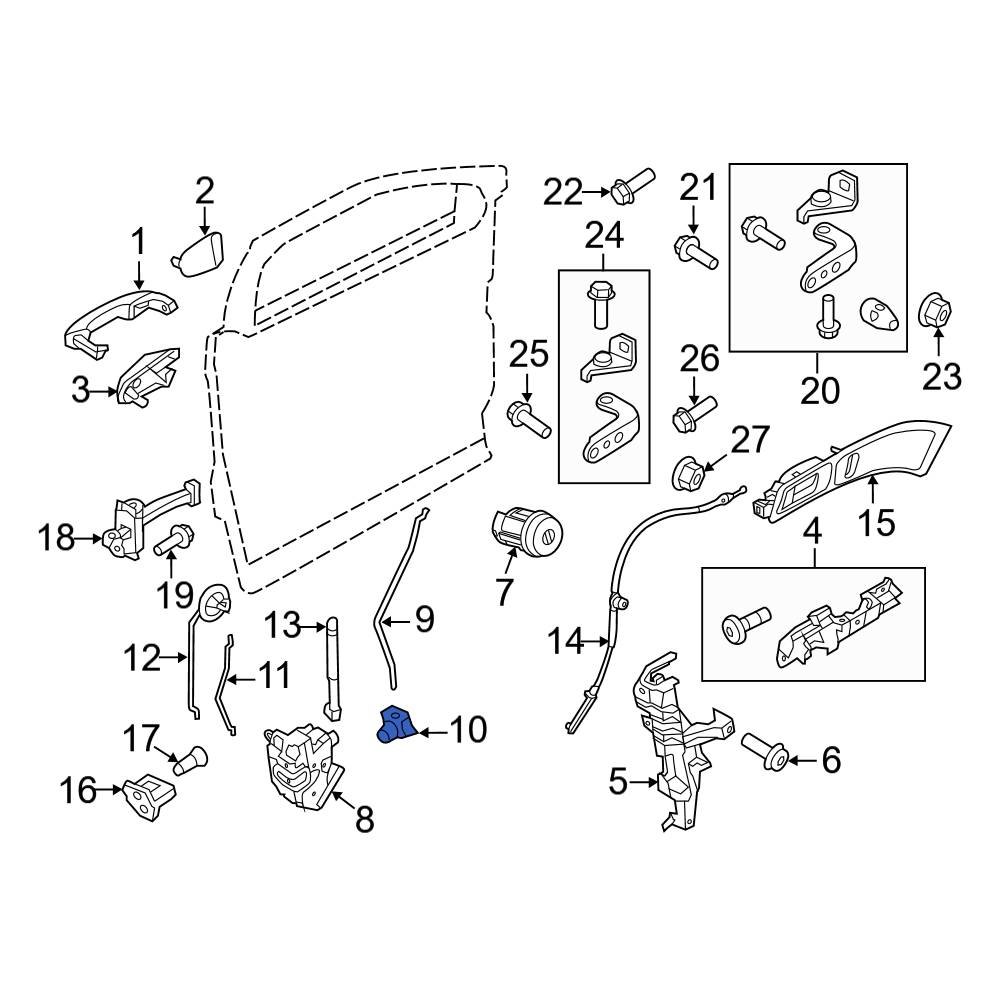 Ford OE XR8Z65219A24AA Door Lock Rod Clip