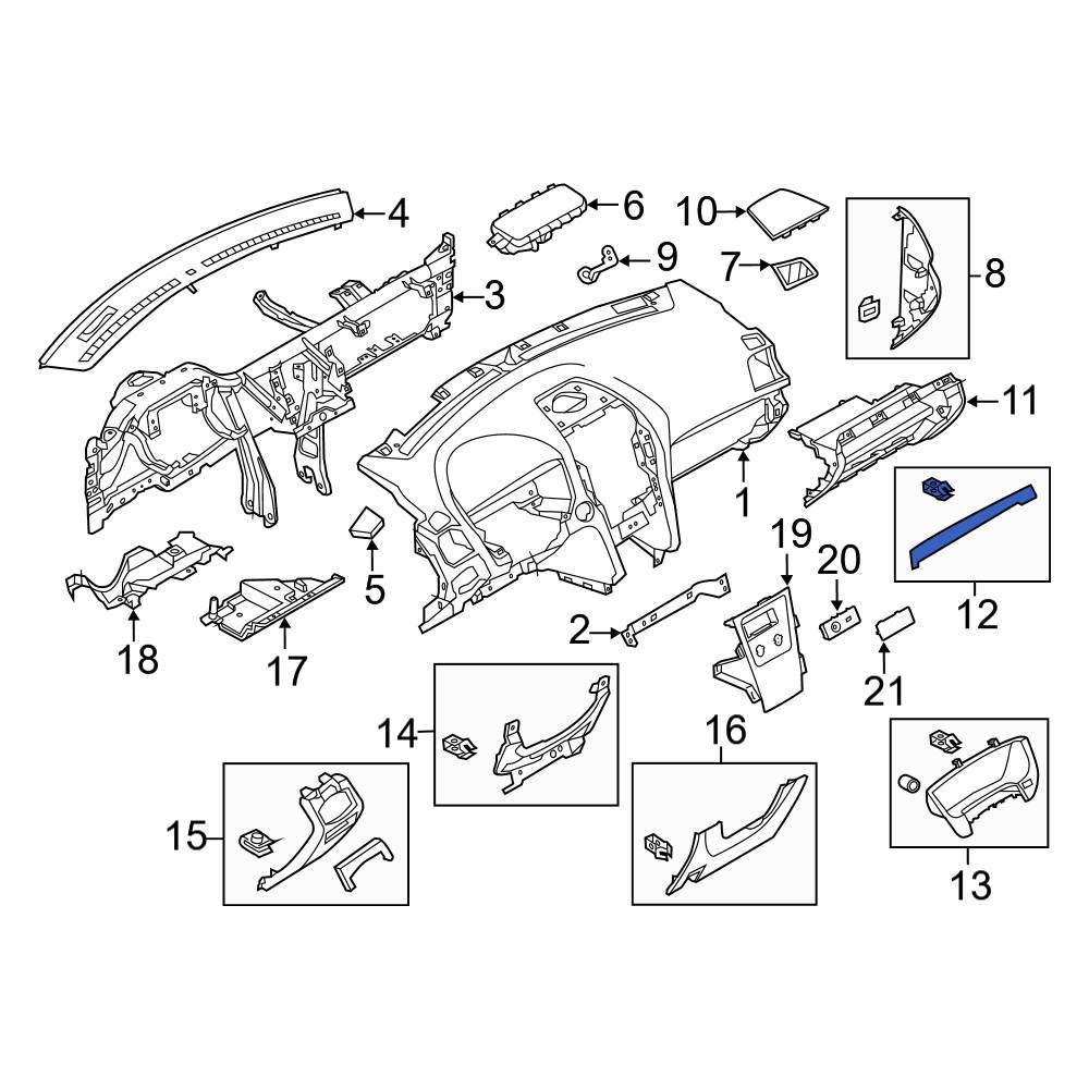 Ford OE BB5Z7804494AA - Instrument Panel Molding