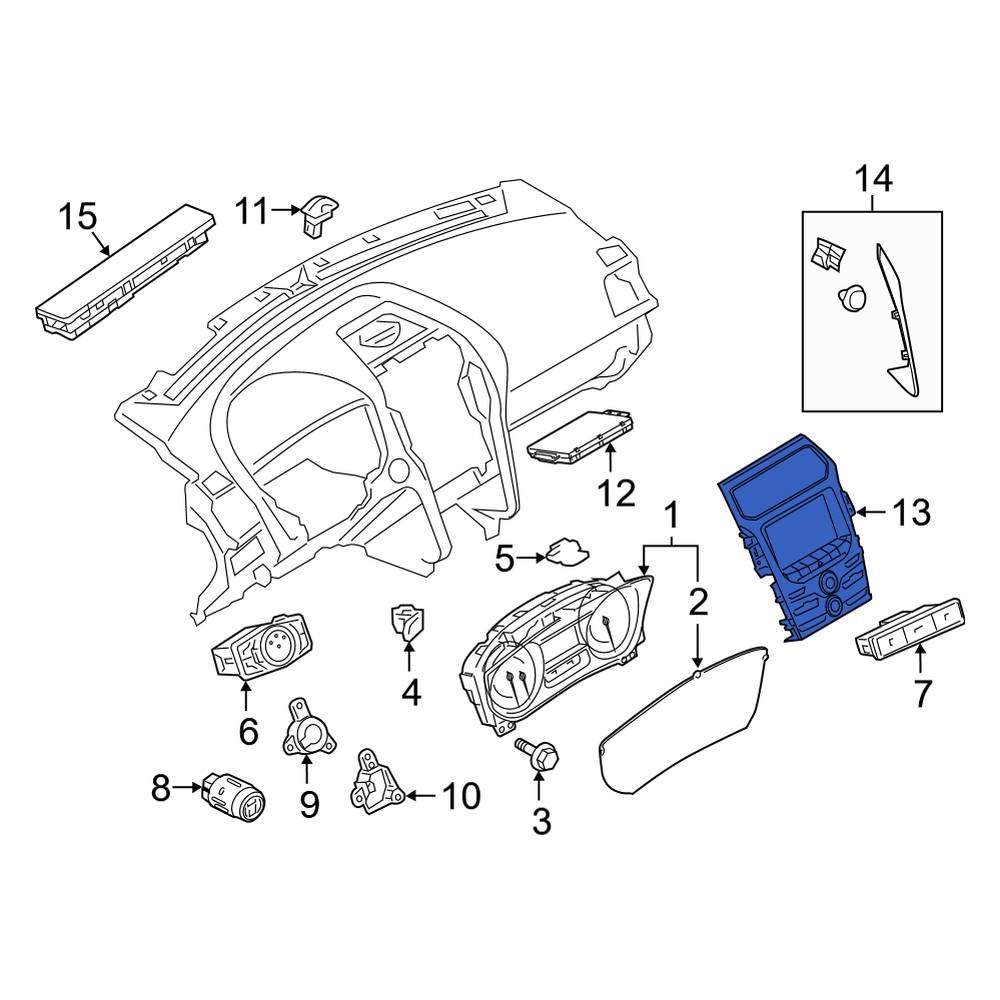 Ford OE JB5Z18842NB HVAC Heater Control Switch Bezel