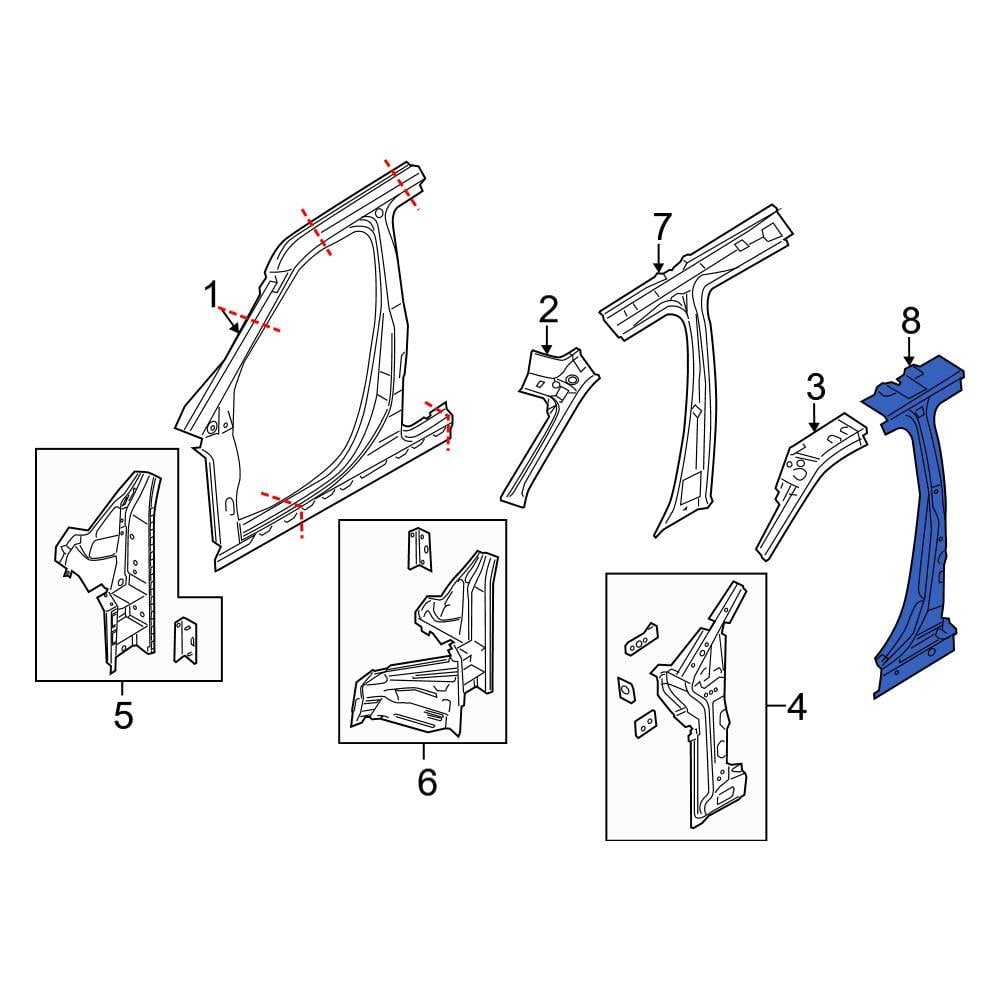 Ford OE BB5Z7824383A - Left Body B-Pillar Reinforcement