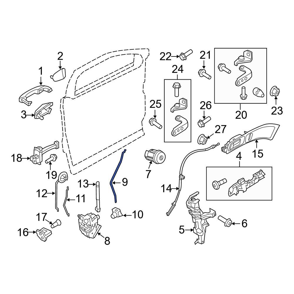 Ford OE BB5Z7822152A Front Right Door Lock Operating Rod