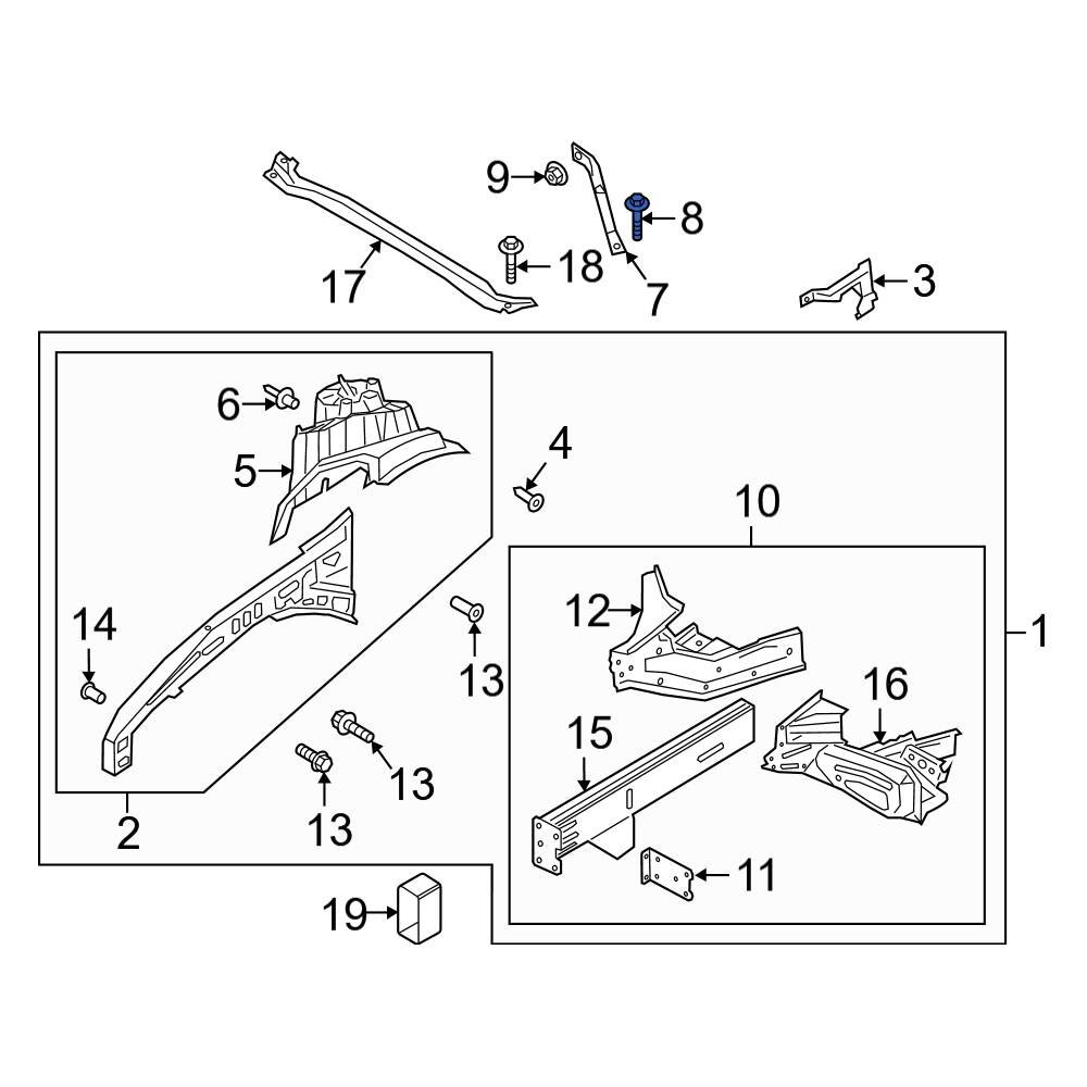 Ford OE W709633S439 Suspension Strut Tower Bolt