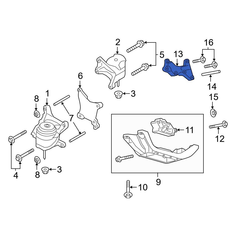 Ford OE L1MZ7A033A Automatic Transmission Mount Bracket