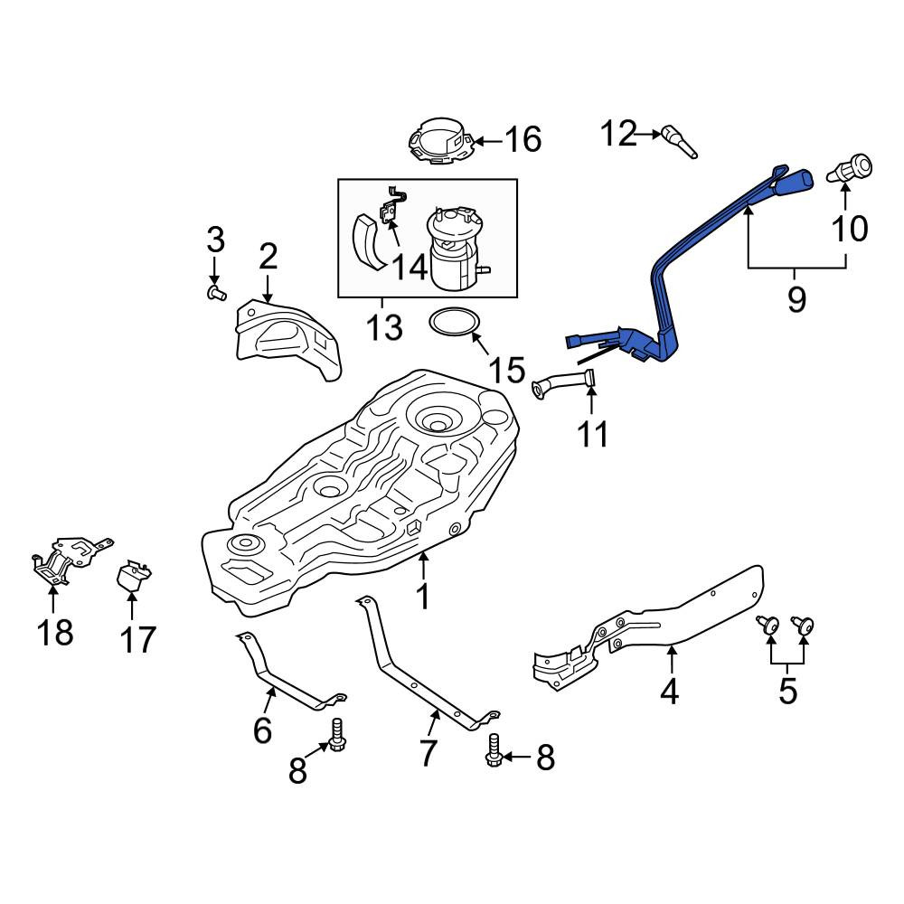 Ford OE L1MZ9034AJ Fuel Filler Hose