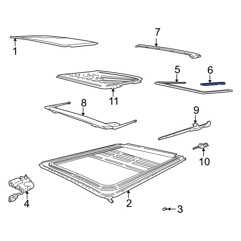 Ford OE F5TZ78502C45A Left Sunroof Opening Trim