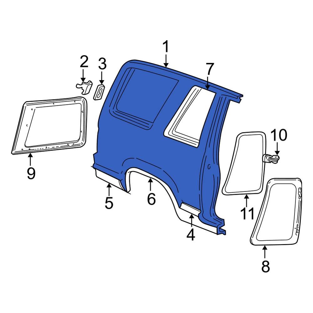 Ford OE F5TZ9827840A Rear Right Quarter Panel