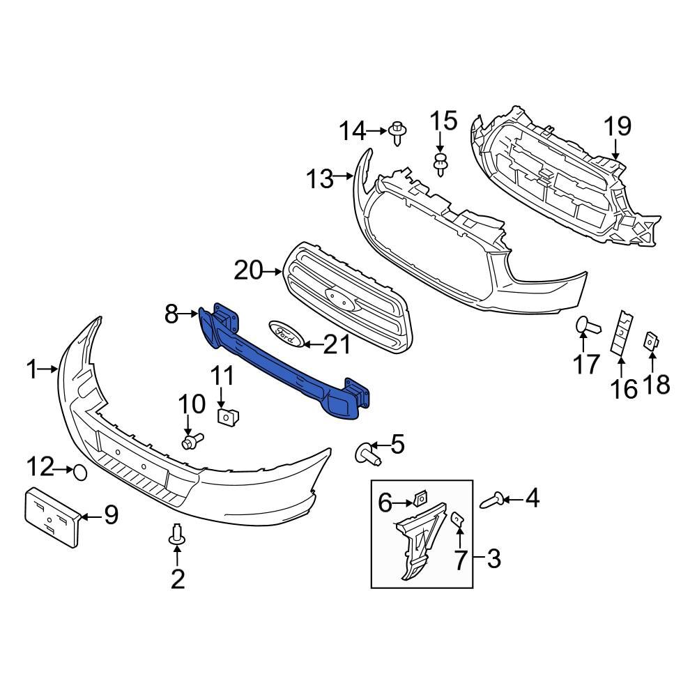 Ford OE LK4Z17906D - Rear Bumper Impact Bar