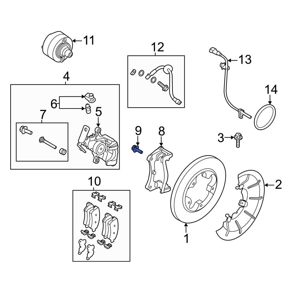 Ford OE W717197S439 Disc Brake Caliper Anchor Plate Bolt