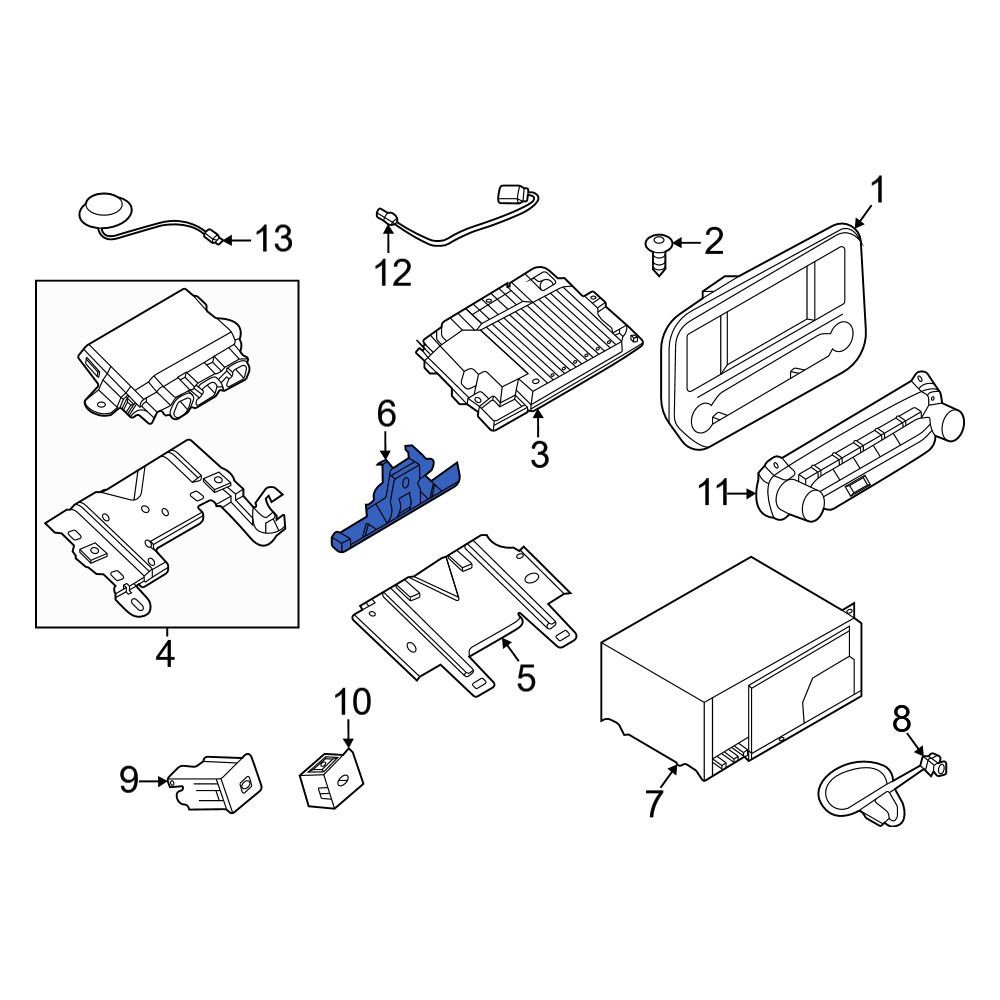 Front Infotainment Control Module Ford OE NK4Z14A301C - Infotainment Display Control Module