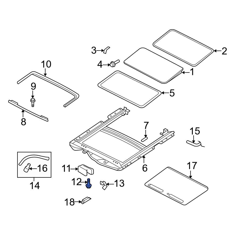 Ford OE 6L2Z15C682AB Sunroof Motor Screw