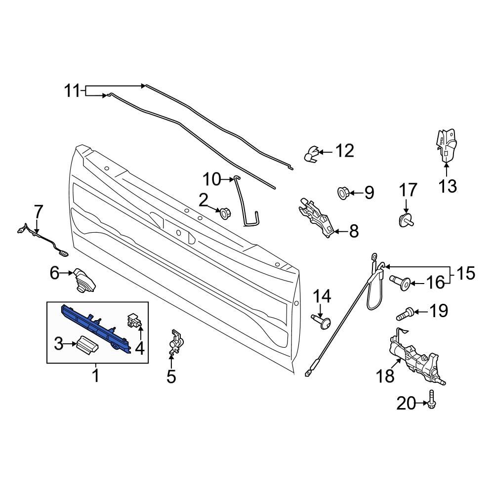 Ford OE ML3Z9943400DB Rear Tailgate Handle