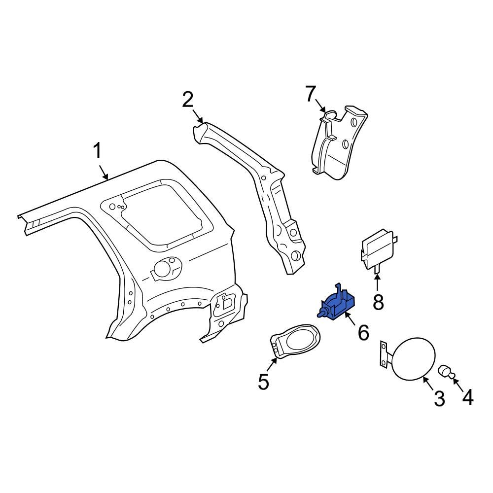 Ford OE YL8Z7828610AA Rear Fuel Door Latch