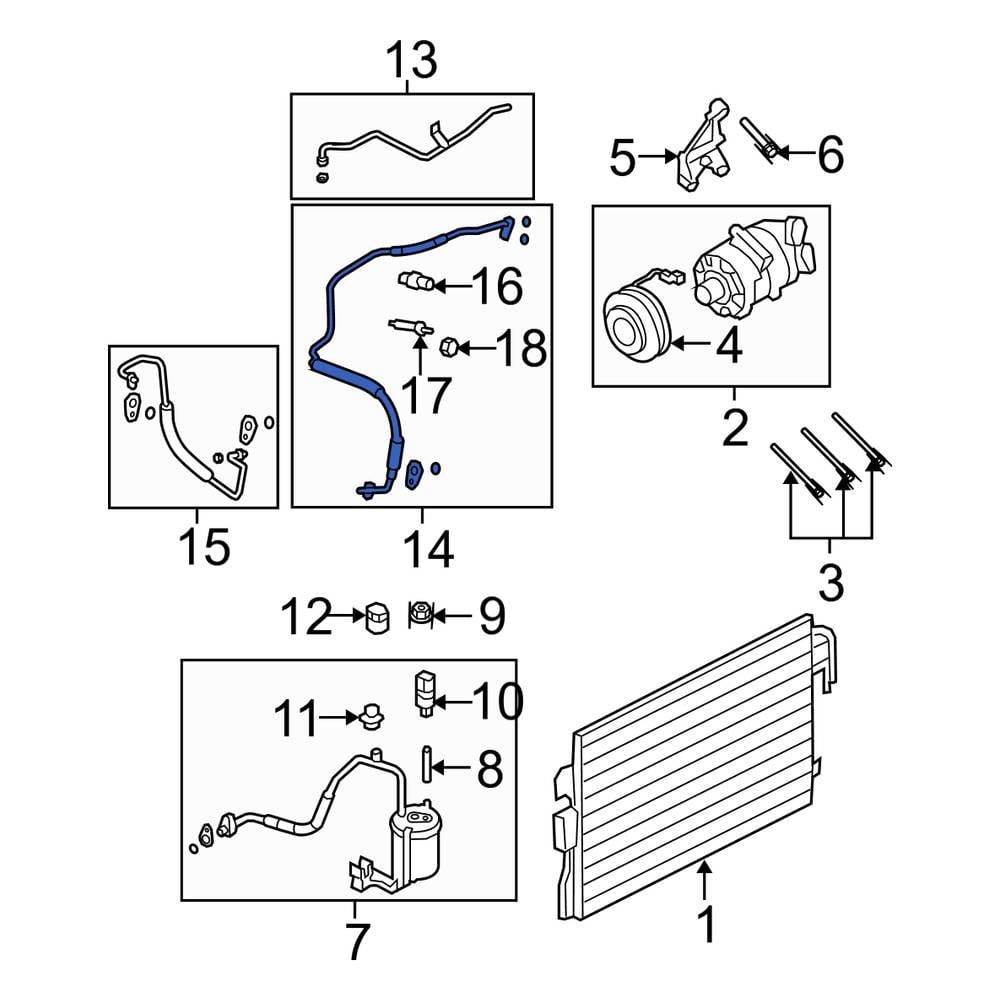 A/C Refrigerant Suction Hose For Crown Victoria, Grand Marquis, Town