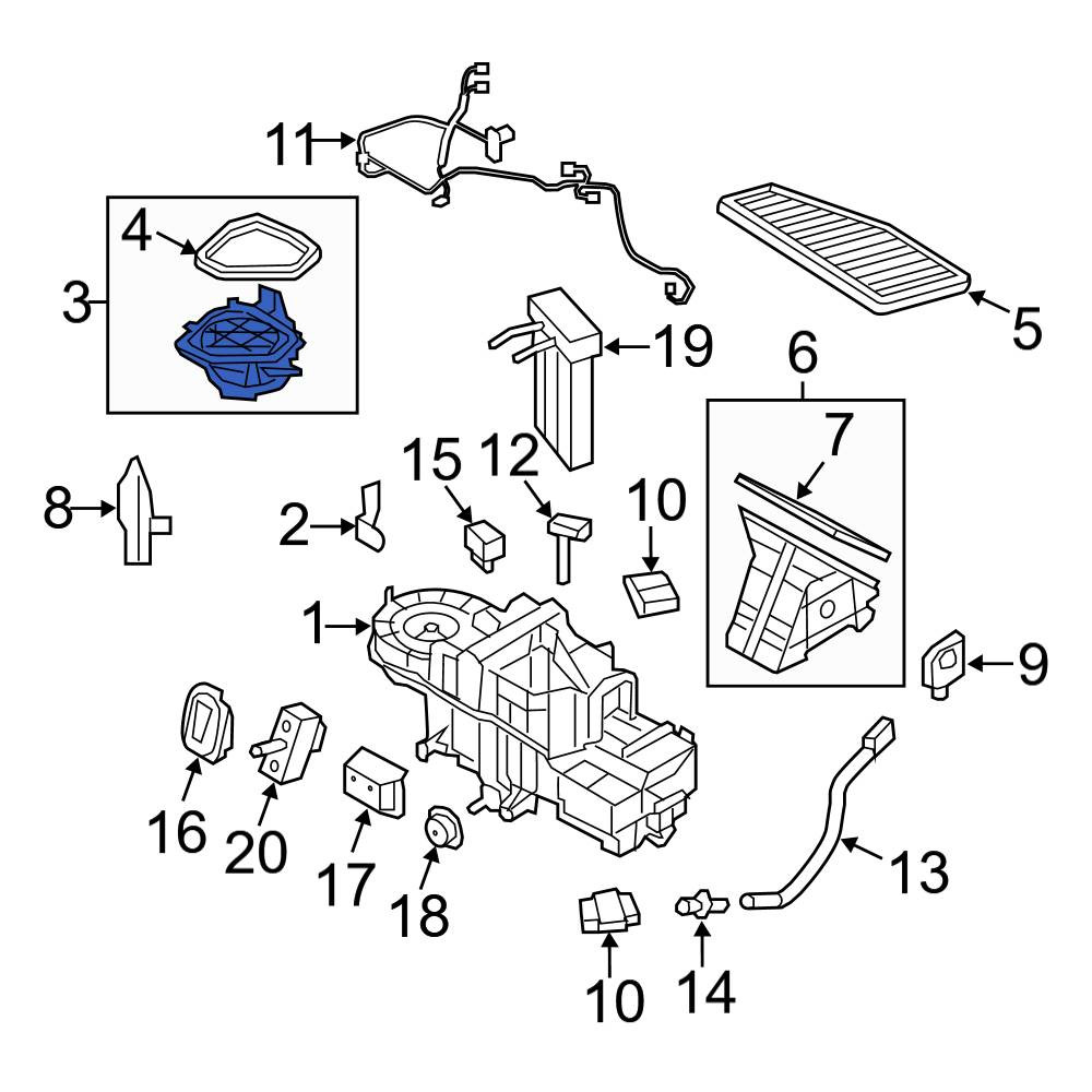 Ford OE 8L8Z19A618B HVAC Air Inlet Housing