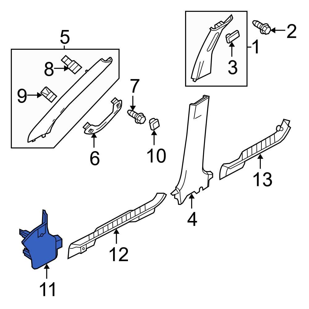 Ford OE 8L8Z7802345AA Left Kick Panel Trim
