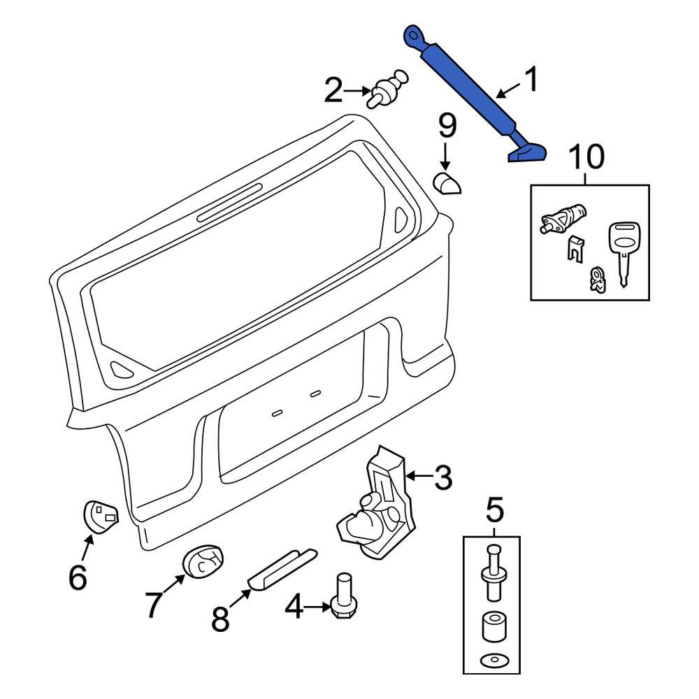 Ford OE 8L8Z78406A10A Right Liftgate Lift Support