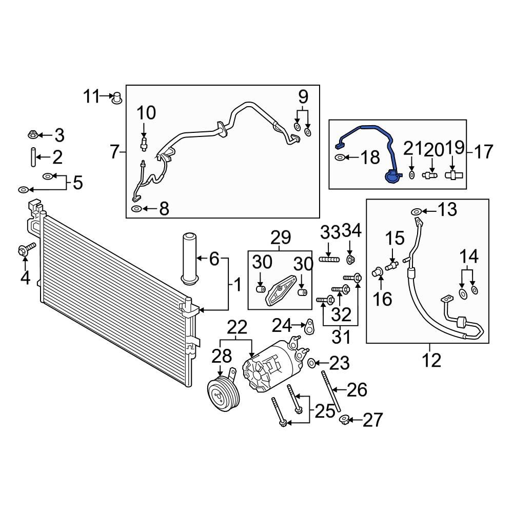 Ford OE GV6Z19972FE A/C Refrigerant Discharge Hose