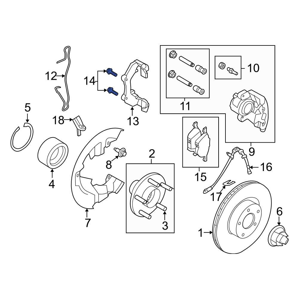 Ford OE W714753S442 Disc Brake Caliper Anchor Plate Bolt