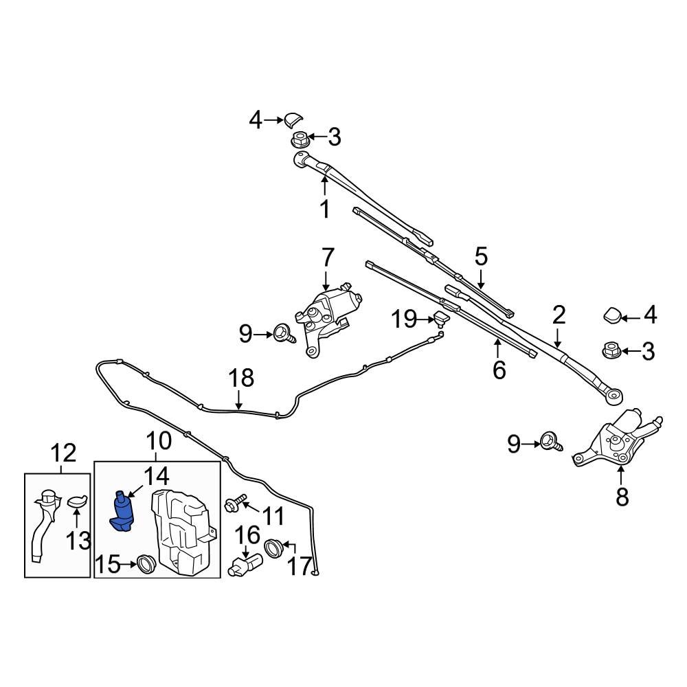 Ford OE CJ5Z17664A Windshield Washer Pump