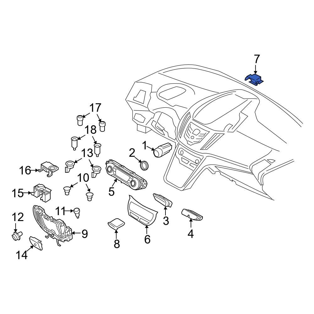 Ford OE GJ5Z5404644AB HVAC Heater Control Switch Bezel
