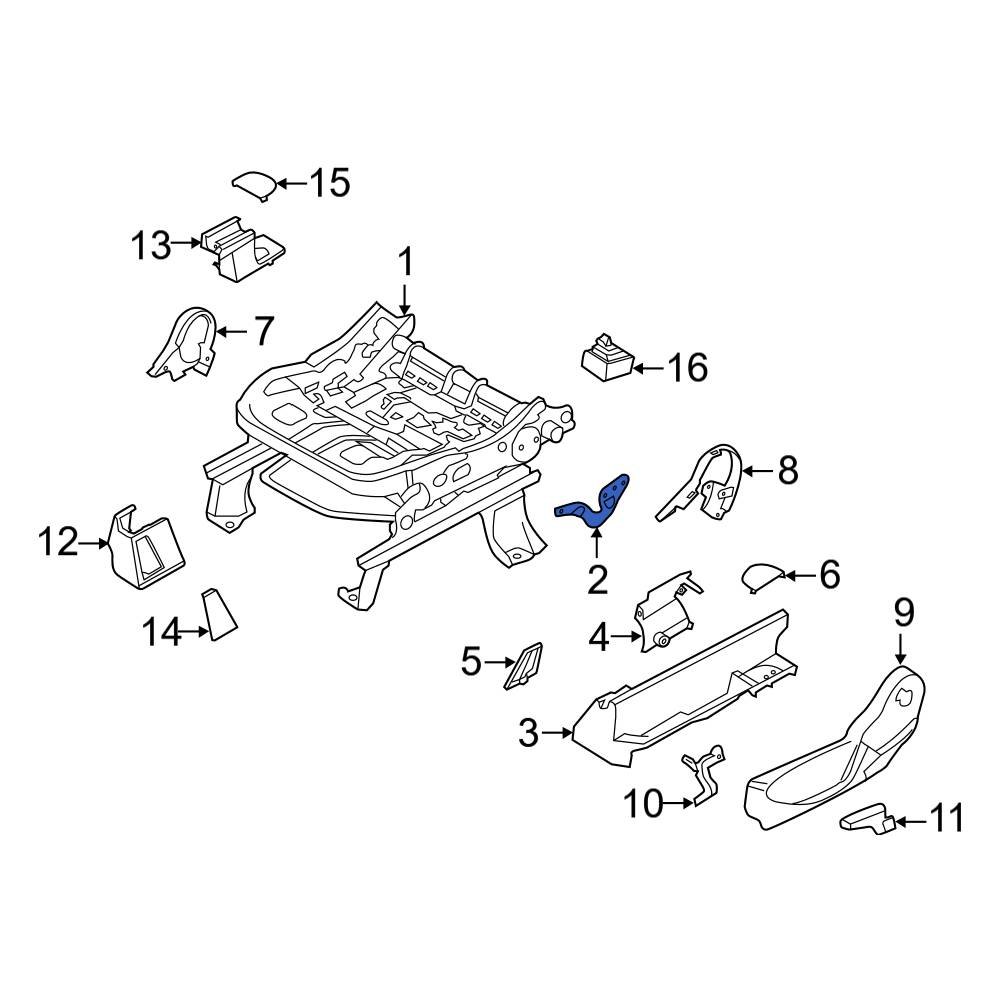 Ford OE CJ5Z7861753AB Left Seat Back Recliner Adjustment Handle