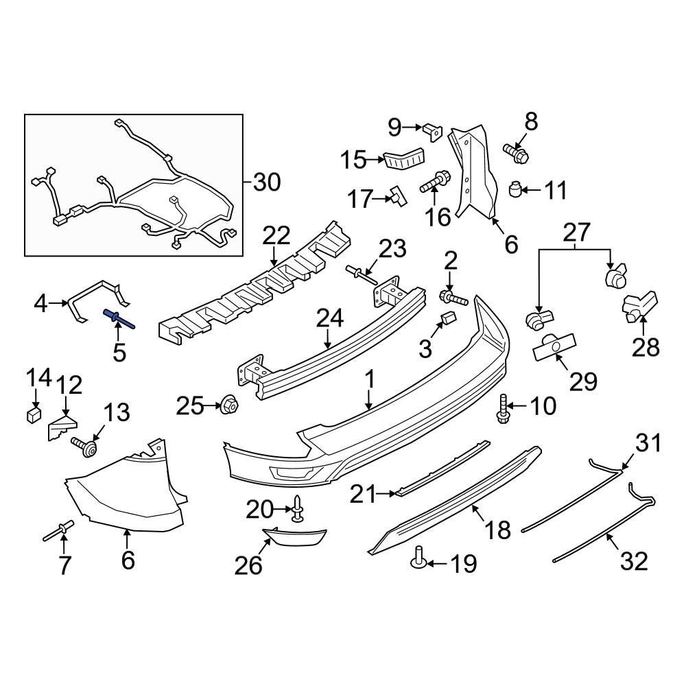 Ford OE W705376S900 Bumper Impact Absorber Rivet