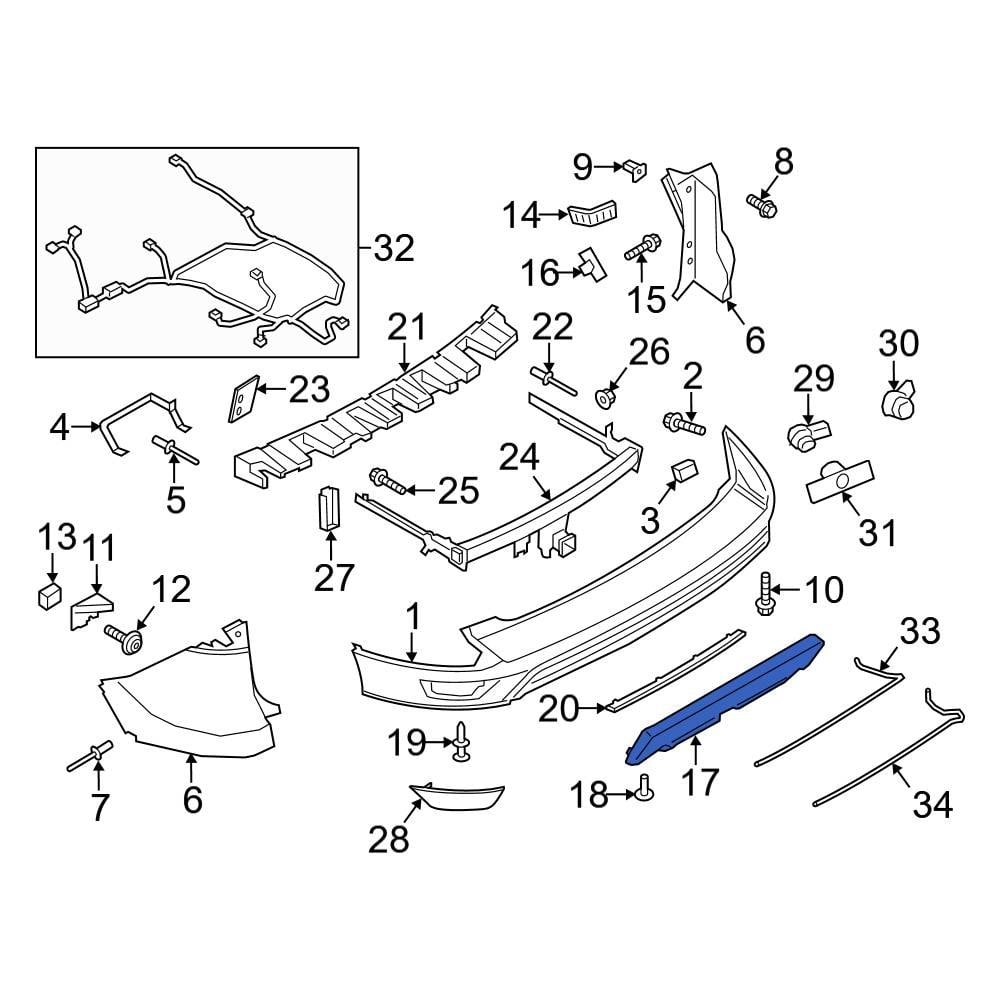 Ford OE CJ5Z17K835AC Rear Valance Panel