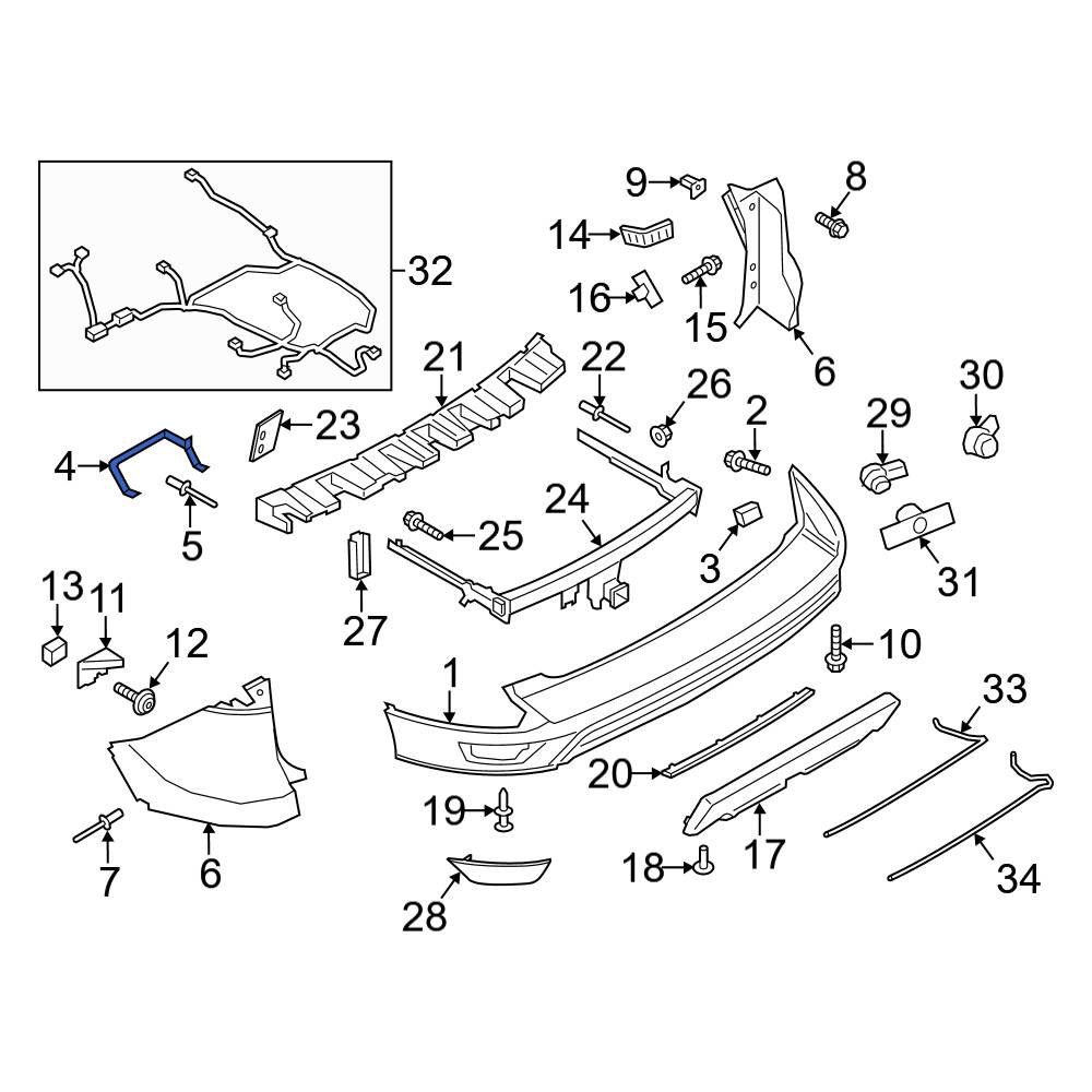 Ford OE CJ5Z17D942B - Rear Right Bumper Cover Reinforcement