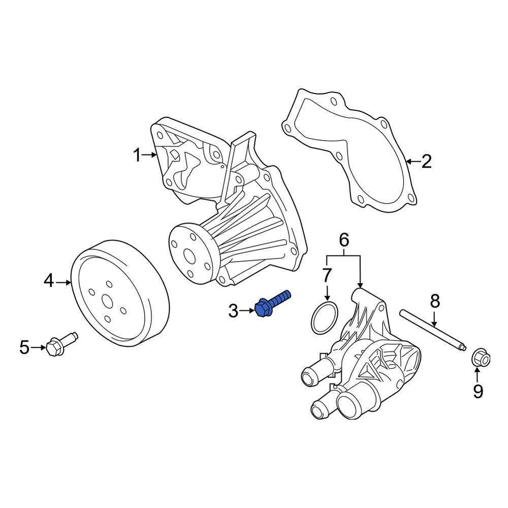 Ford OE W713043S437 Engine Water Pump Bolt