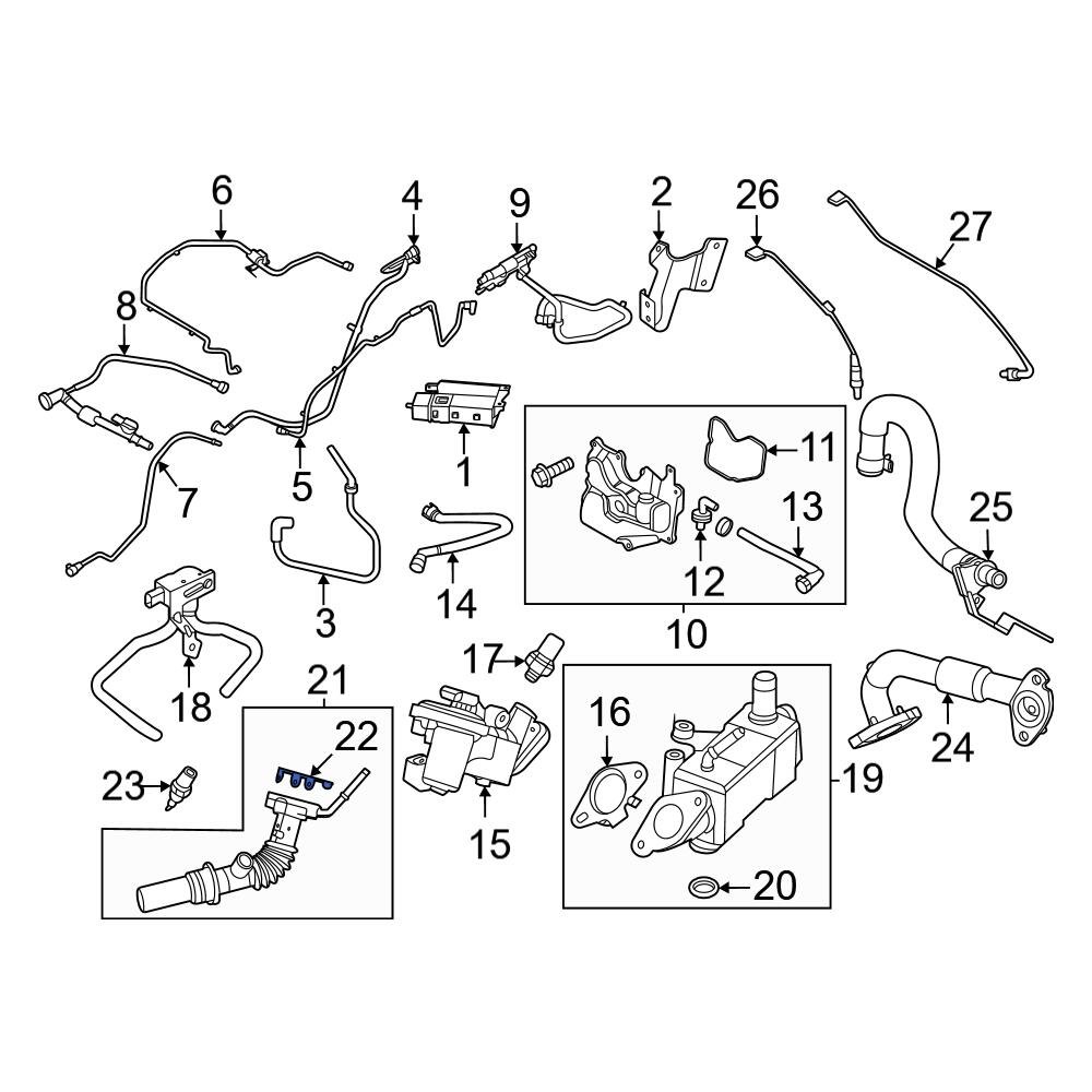 Ford OE LX6Z9D476B Exhaust Gas Recirculation (EGR) Cooler Coolant