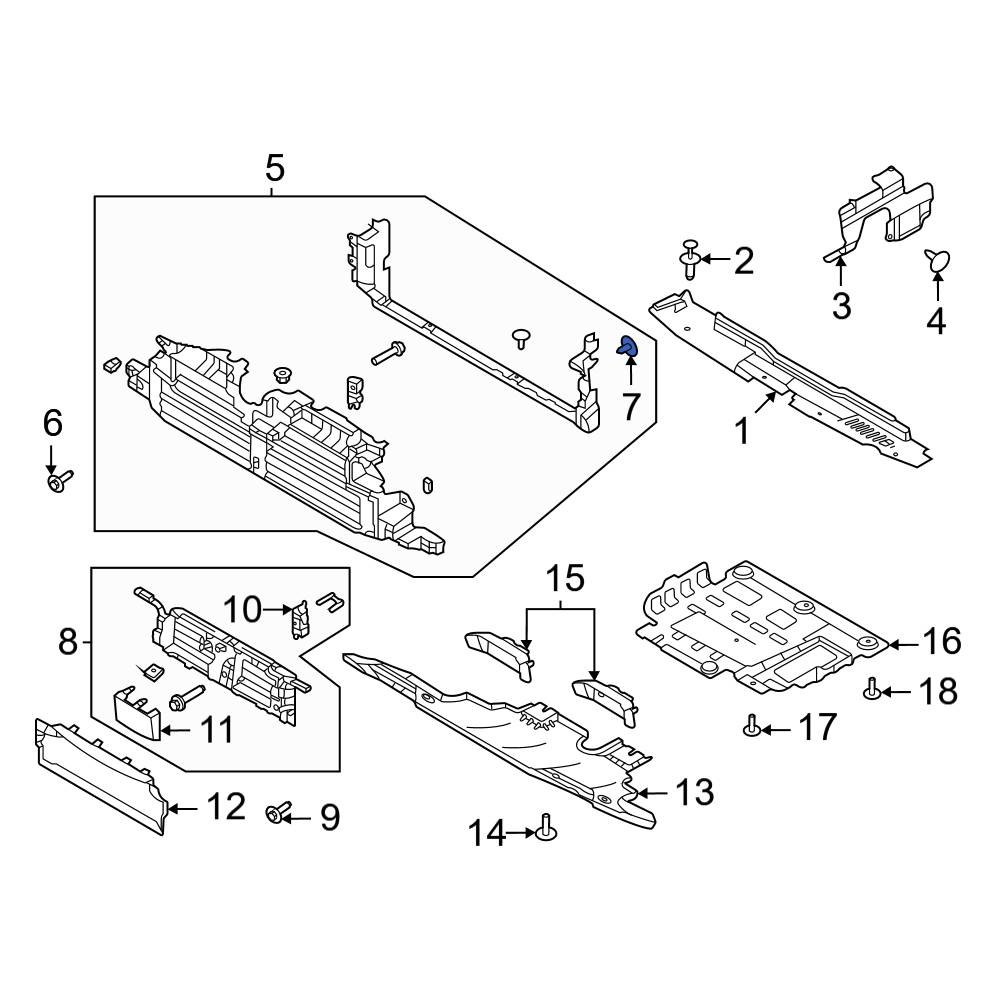 Ford OE W716437S300 - Upper Radiator Shutter Rivet