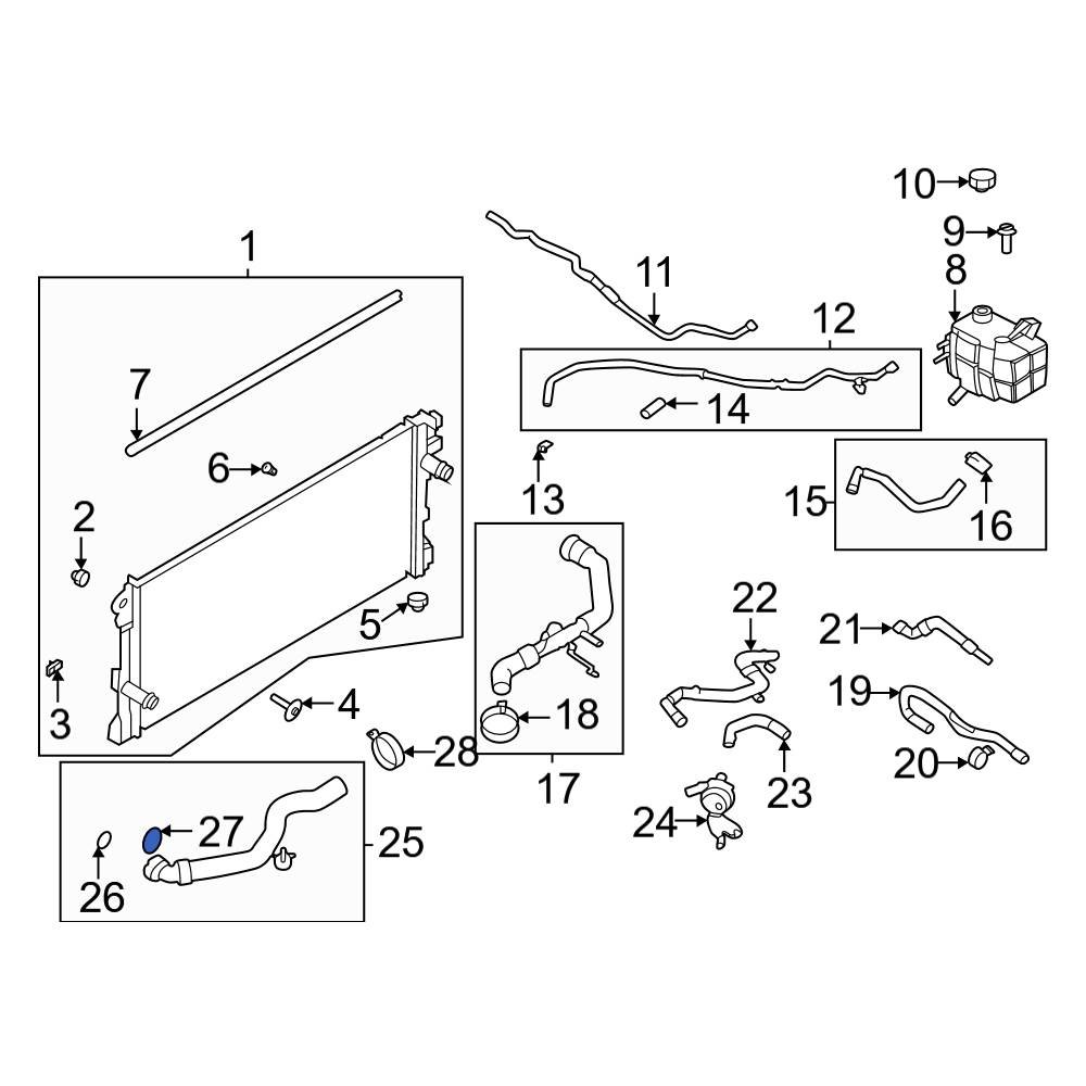 Ford OE AA5Z8B365A Radiator Coolant Hose CClip
