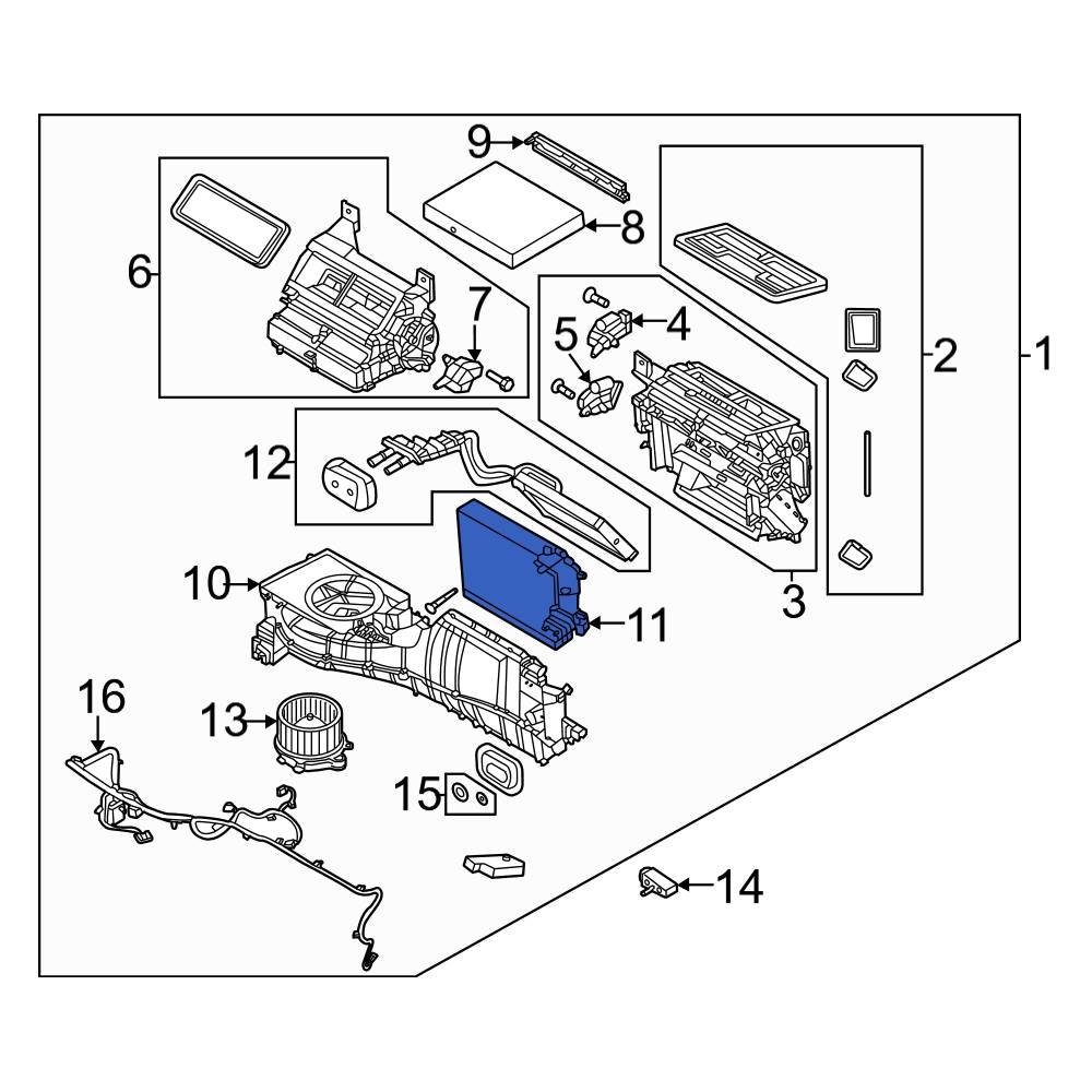 Ford OE MB3Z19860A A/C Evaporator Core