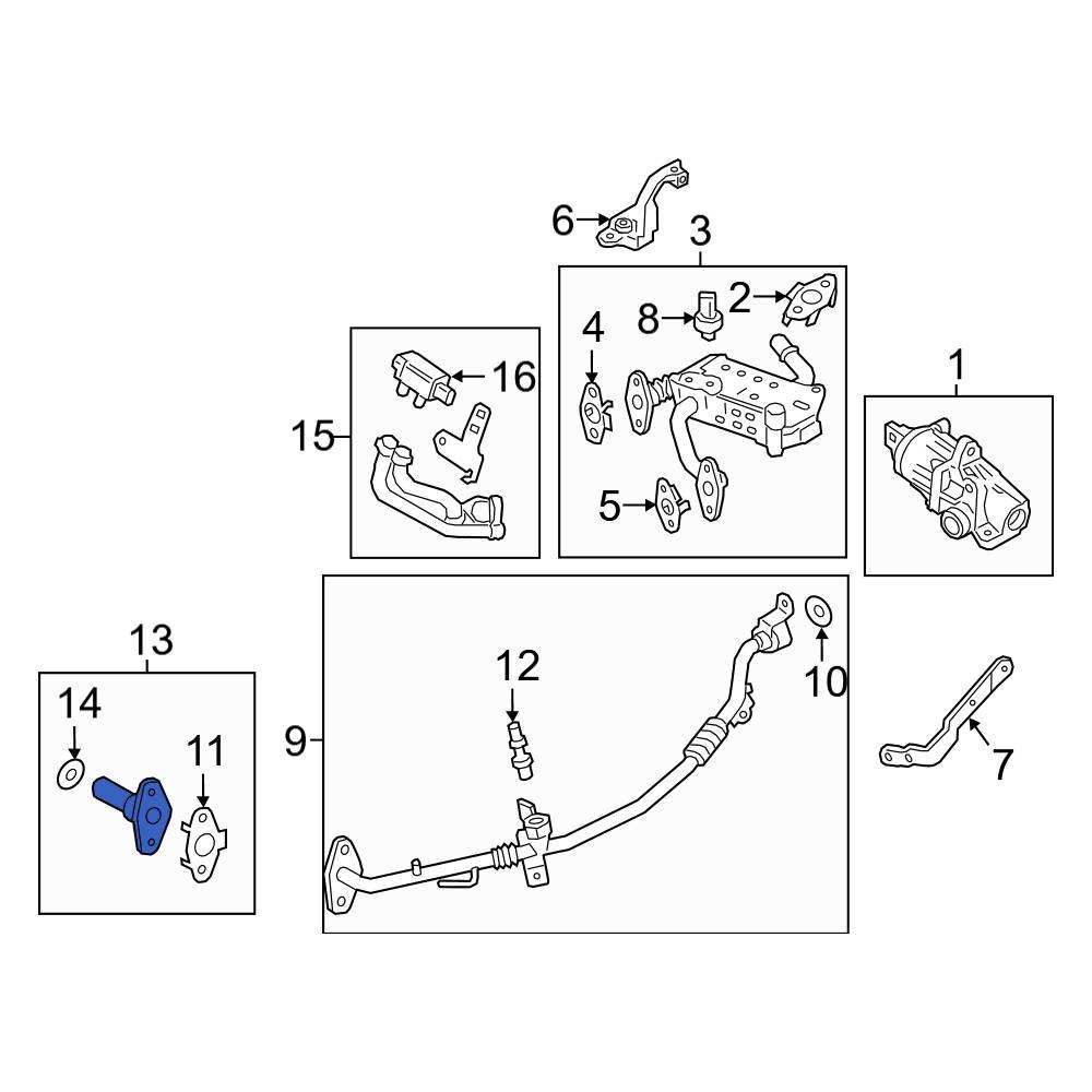 Ford OE LB5Z9E469B Exhaust Gas Recirculation (EGR) Tube