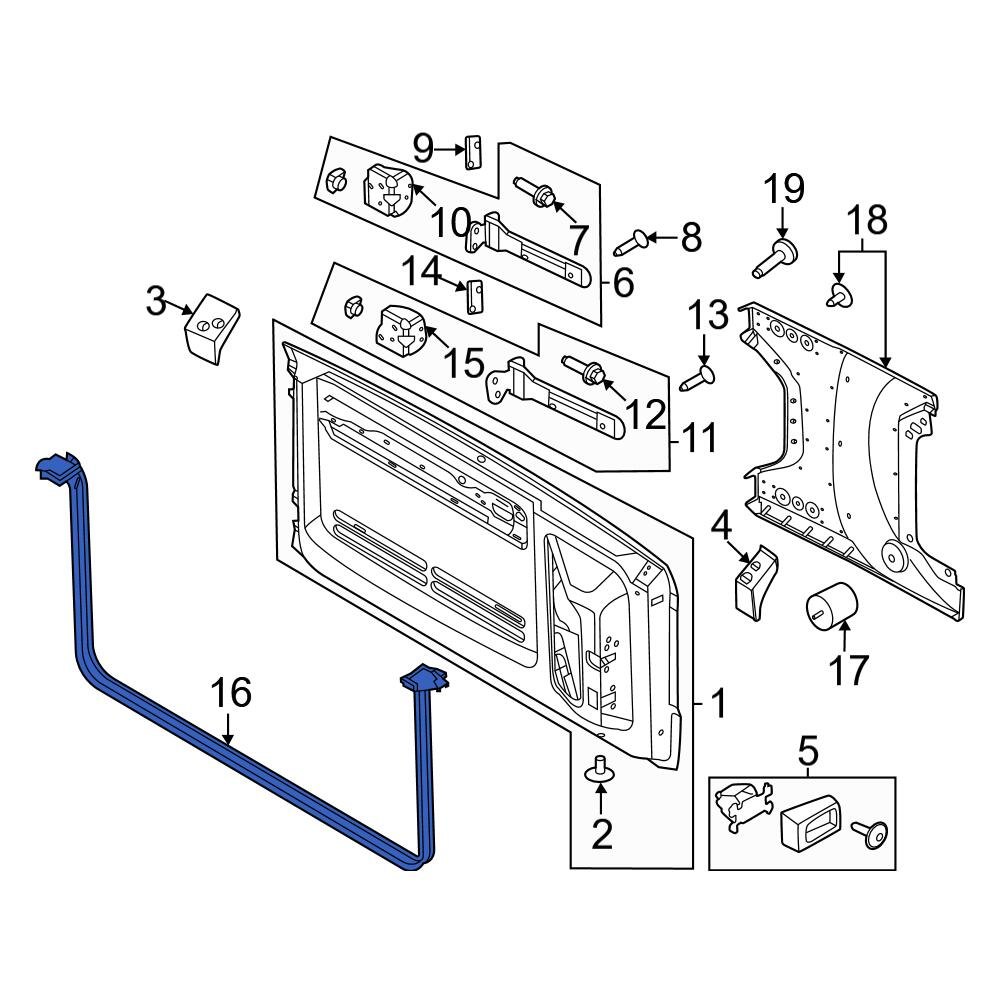 Ford OE M2DZ78404A06D Rear Tailgate Seal