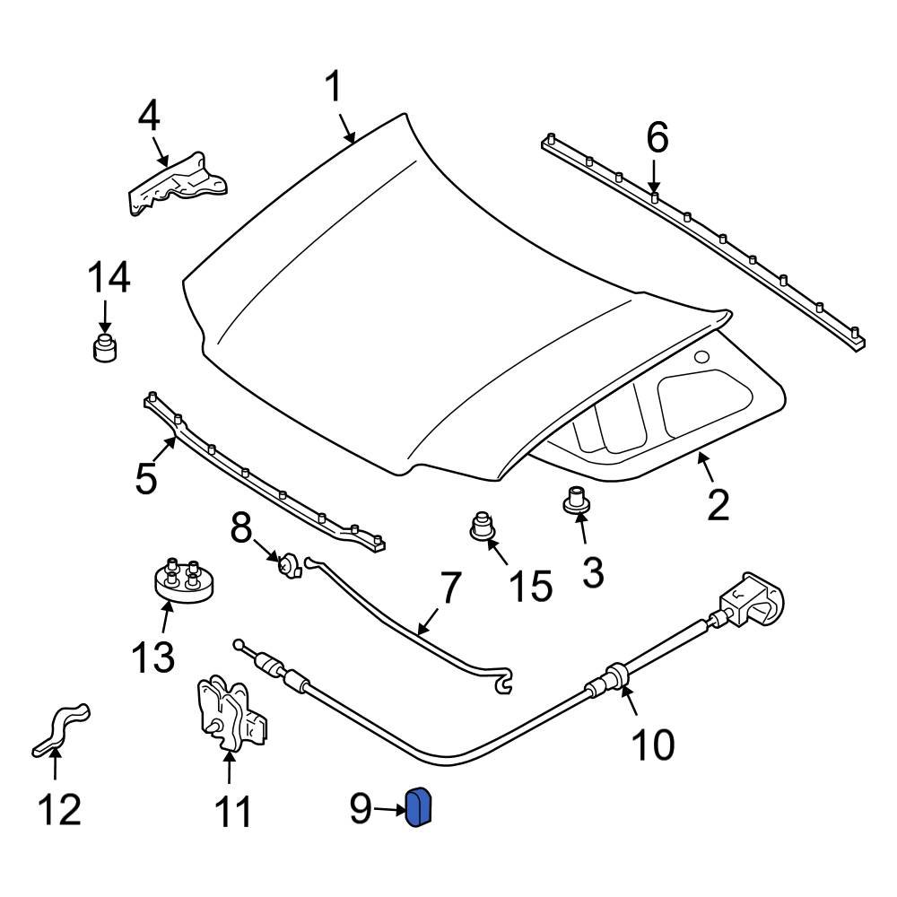 Ford OE 5L8Z16828AA - Hood Prop Rod Clip