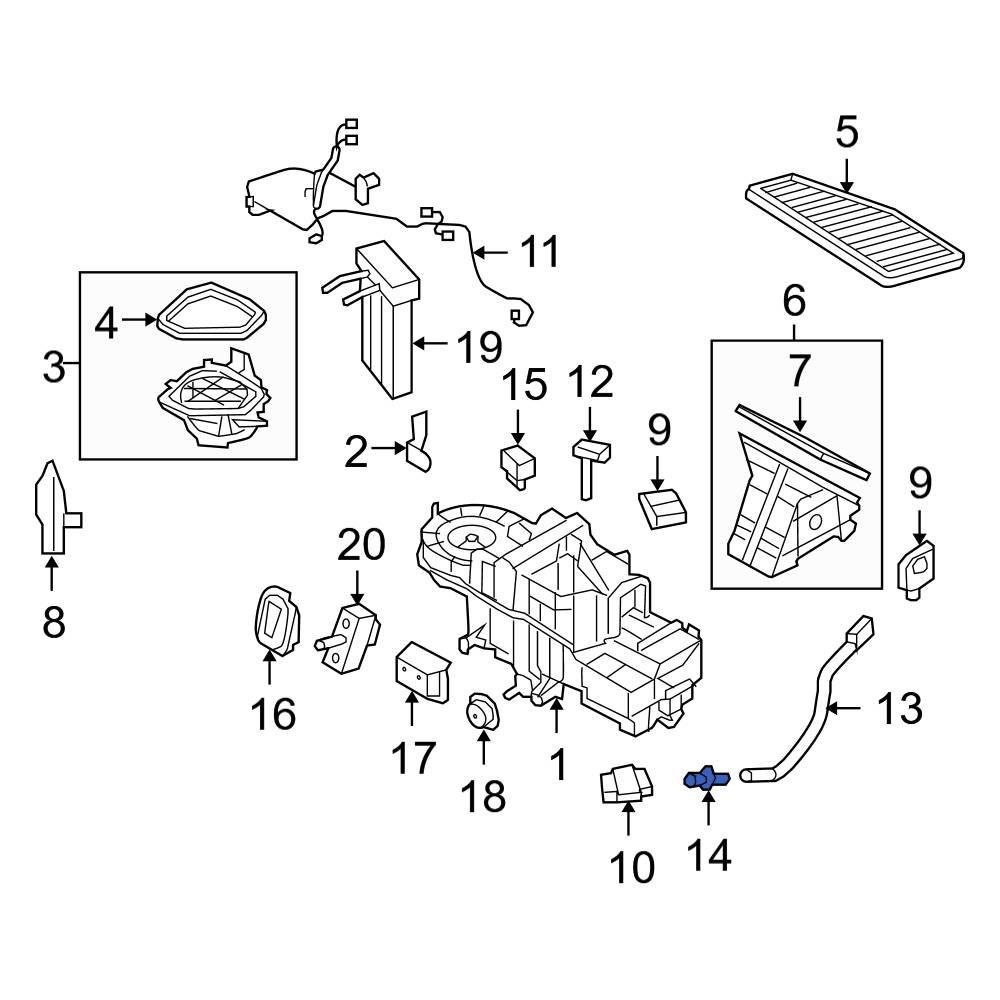 Ford OE 8L8Z19E628AA A/C Evaporator Temperature Sensor
