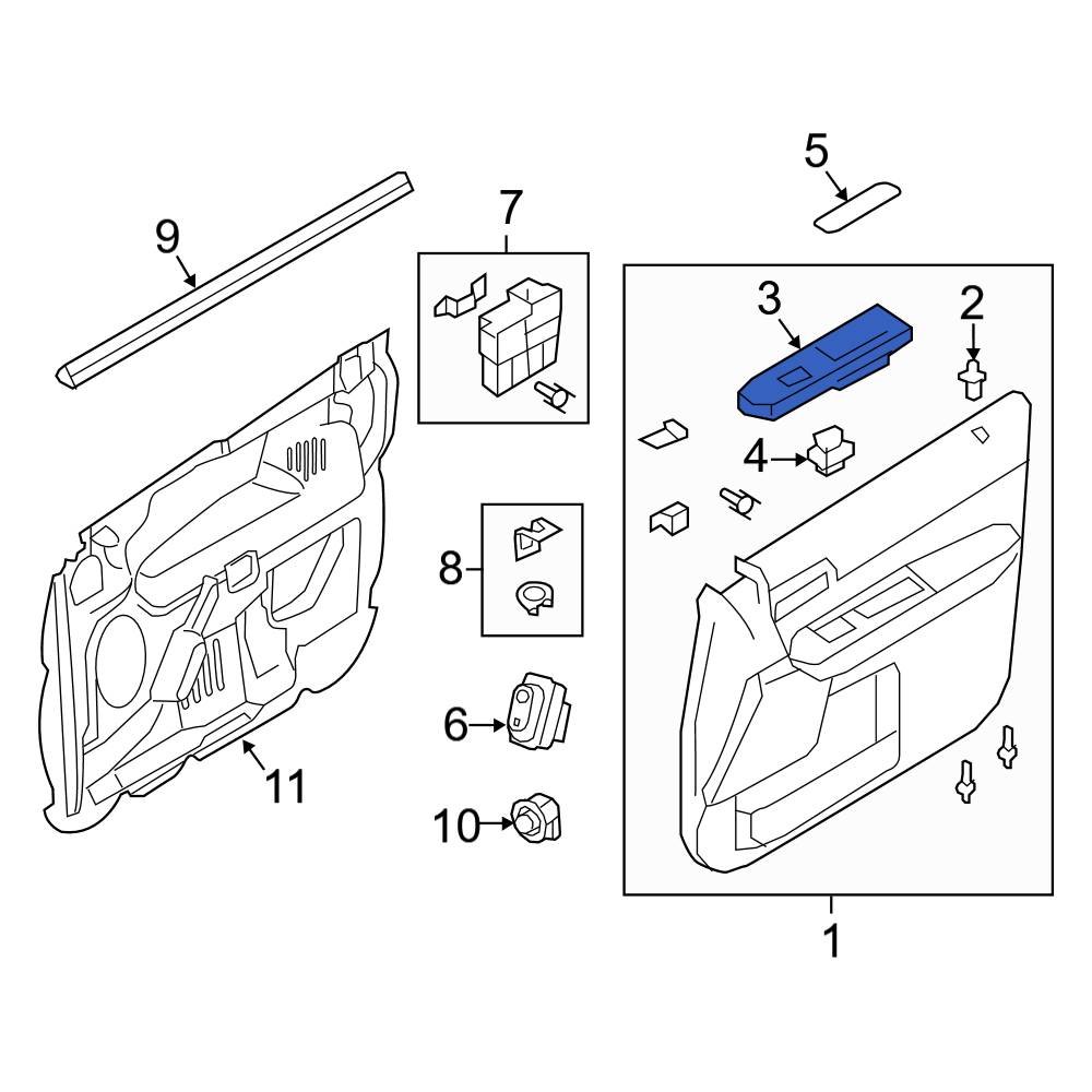 Ford OE 8L8Z14527BC Front Left Door Window Switch Bezel