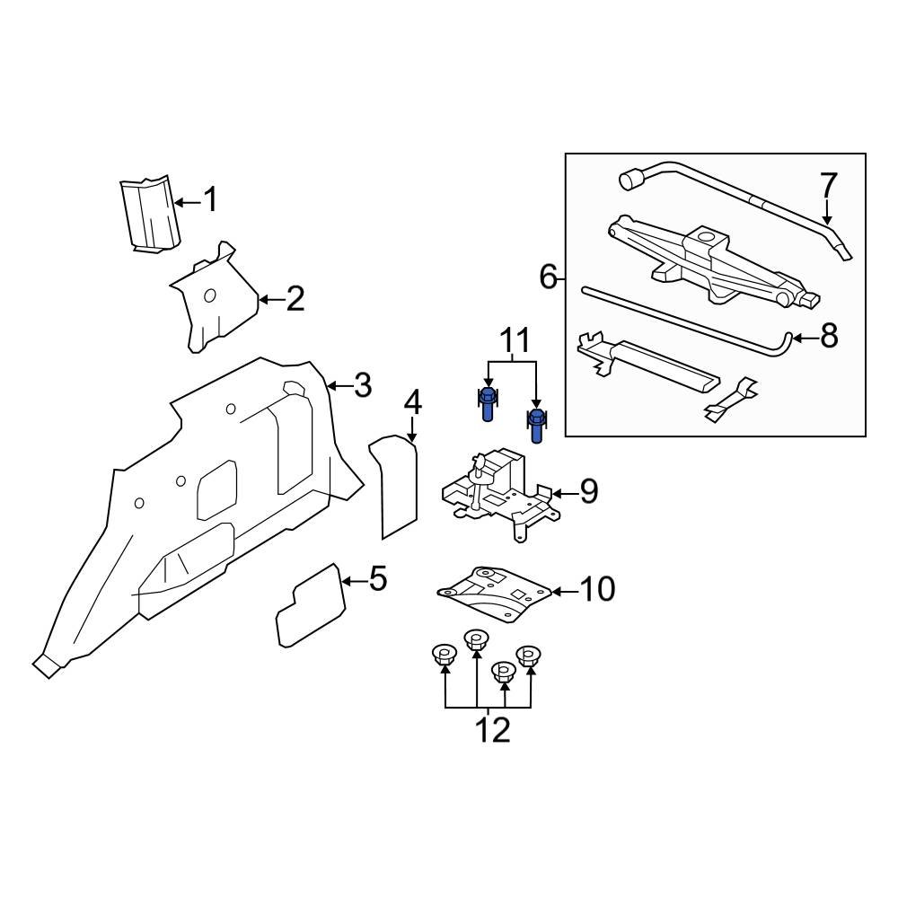 Ford OE W708004S437M Floor Jack Bolt