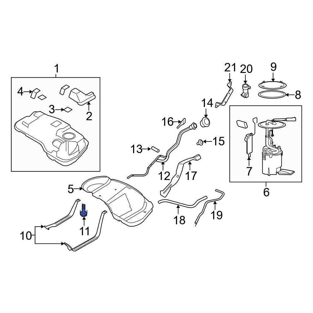 Ford OE W707111S438 Fuel Tank Strap Bolt