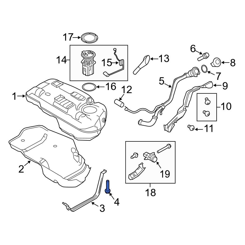 Ford OE W707111S438 Fuel Tank Strap Bolt