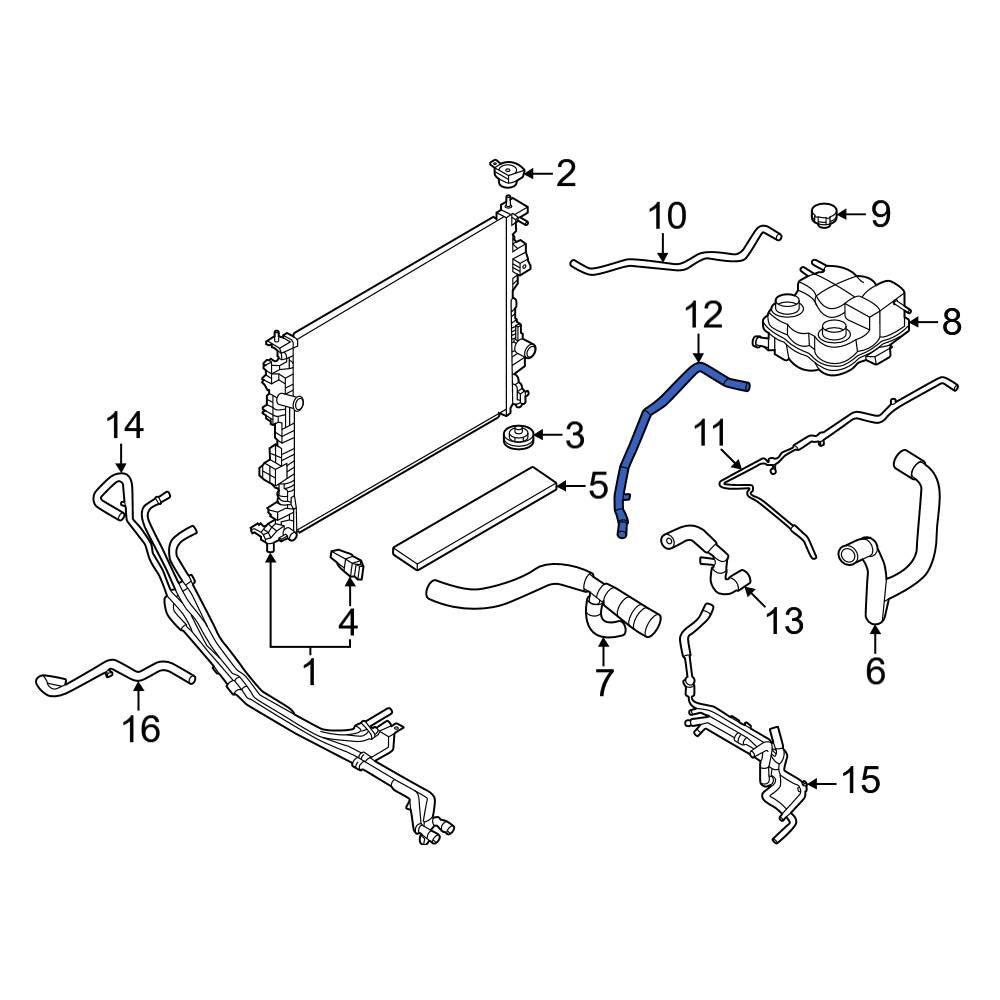 Ford OE NZ6Z8C289B Engine Coolant Overflow Hose