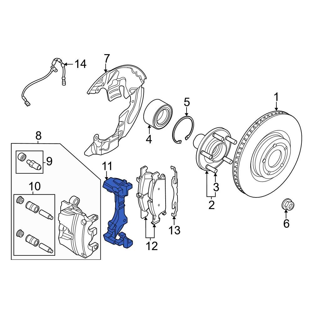 Ford OE NZ6Z2B292C Front Disc Brake Caliper Bracket