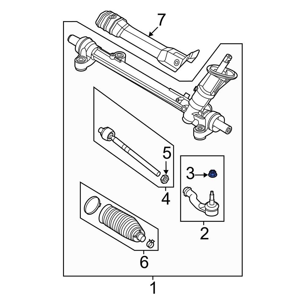Ford OE W520203S440 Outer Steering Tie Rod Nut